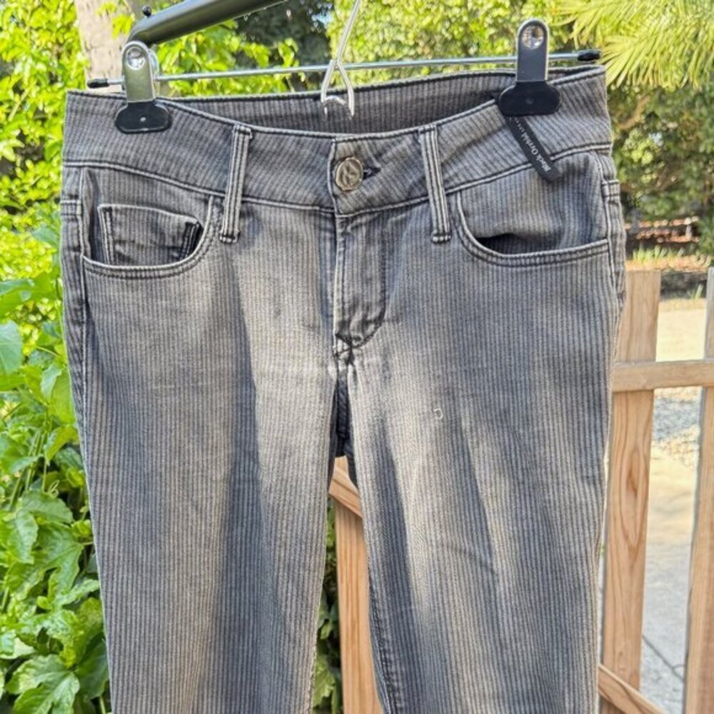 Black Orchid Gray Pinstripe Skinny Jeans | Size 26 | Soft Stretch Denim